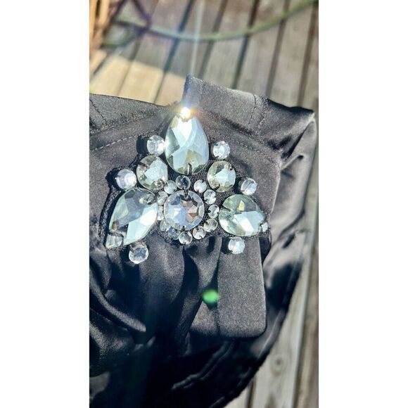 Lanvin Paris Ete Black Cocktail Party Dress Size 38 US 8 Alber Elbaz jewel - Picture 10 of 16